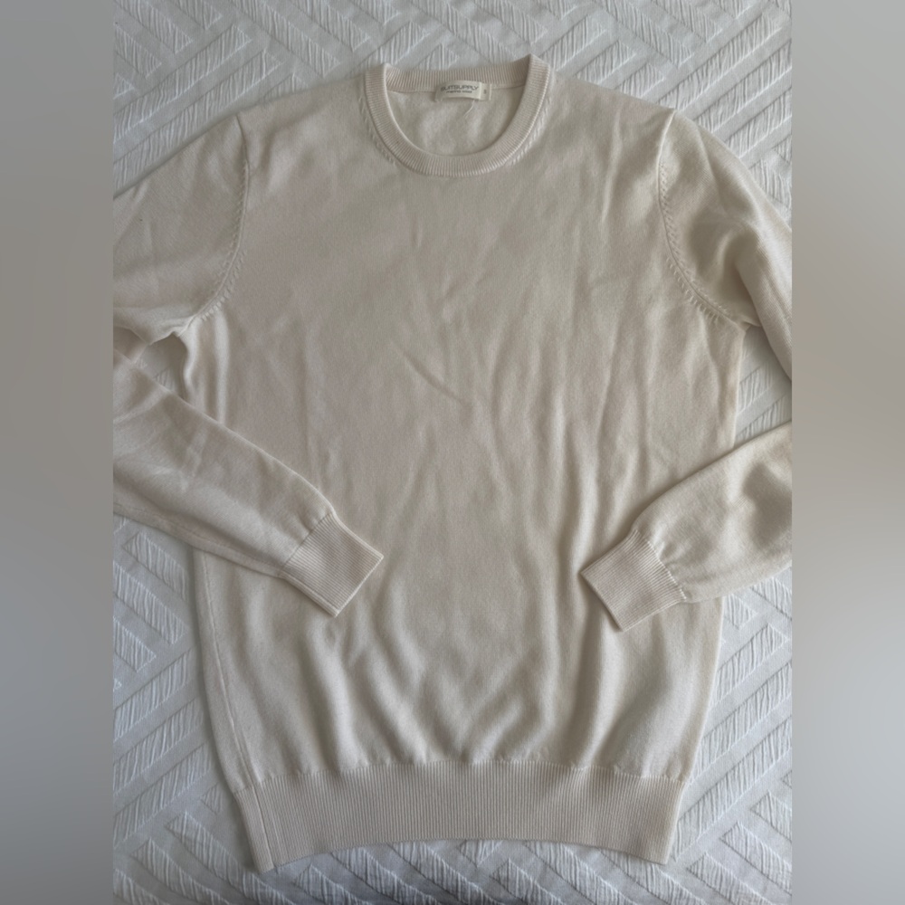 SuitSupply Cream Merino Crewneck - Pure Wool - Size Small - Picture 7 of 10